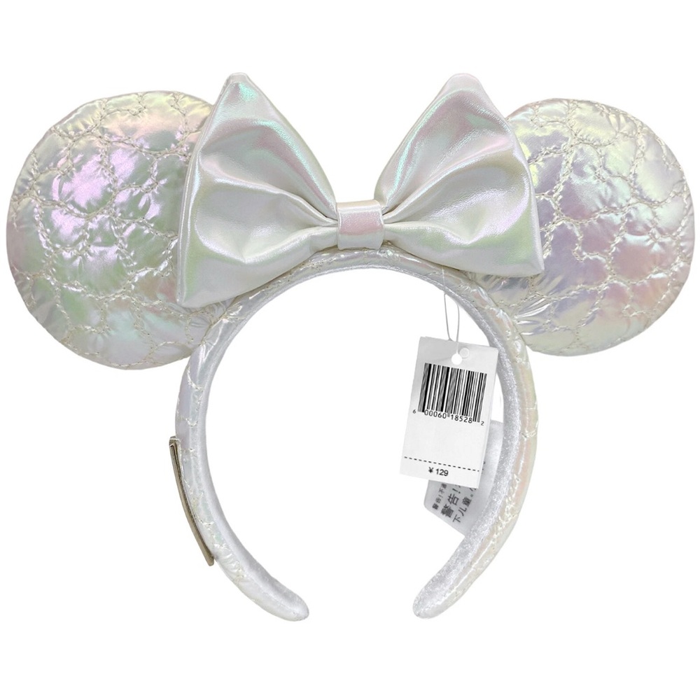 Disney Loungefly White Quilted Iridescent Headband